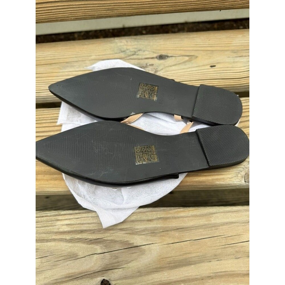 NEW Berness Odina Studded Slingback Flats Womens 7.5 Black Nude Pointed Toe Indi - Picture 11 of 11